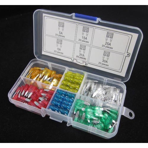 120pcs Auto Car Mini Blade Type Fuse Assortment 5A 10A 15A 20A 25A 30A Amp