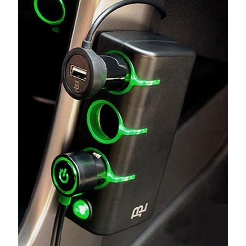 MOGOI - Car Accessories Blacklabel Cigarette Lighted Triple 3way Type Car Socket