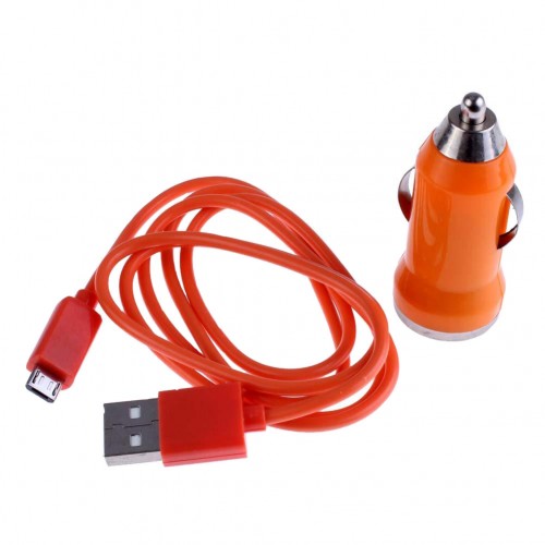 OEM - Car Charger+Micro Usb Cable For Samsung Galaxy S4 I9500 Siv S3 Iii I747 Phone Ln Orange