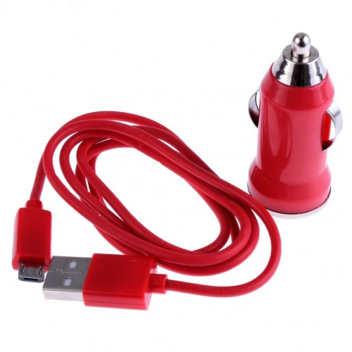 OEM - Car Charger+Micro Usb Cable For Samsung Galaxy S4 I9500 Siv S3 Iii I747 Phone Ln Red