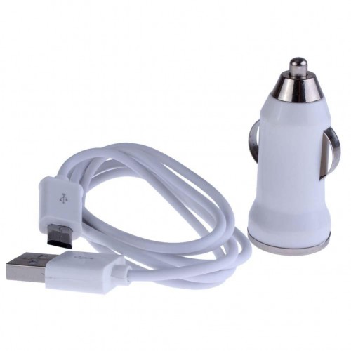 OEM - Car Charger+Micro Usb Cable For Samsung Galaxy S4 I9500 Siv S3 Iii I747 Phone Ln White