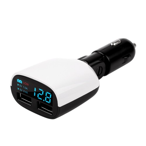CAR CHARGER - Universal Dual Usb Car Charger Adapter 2.4a+1.0a Voltage