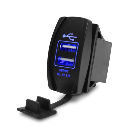 CAR CHARGER - Universal Dual Usb Car Charger Power Adapter 5v 3.1a Blue