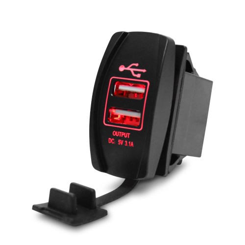 CAR CHARGER - Universal Dual Usb Car Charger Power Adapter 5v 3.1a Red