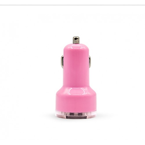 OEM - Auto Universal Dual Usb Car Charger For Ipad For Iphone 5v 2.1a Pink