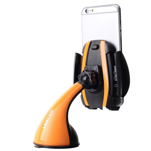 Universal 360° Rotating Car Windshield Mount Holder Stand Bracket For Cell Phone Orange