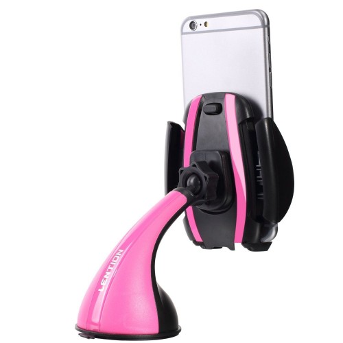 Universal 360° Rotating Car Windshield Mount Holder Stand Bracket For Cell Phone Pink