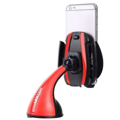 Universal 360° Rotating Car Windshield Mount Holder Stand Bracket For Cell Phone Red