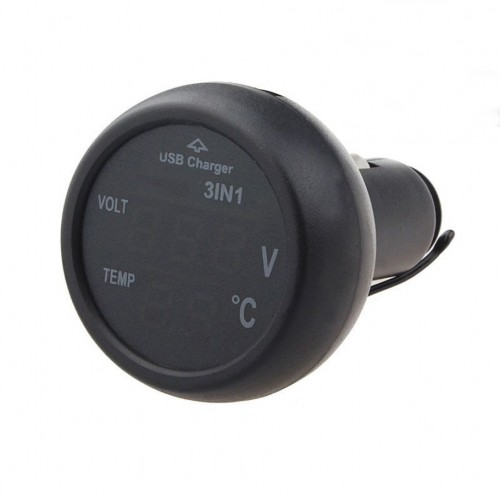 OEM - Digital Led Car Voltmeter Thermometer Auto Car Usb Charger