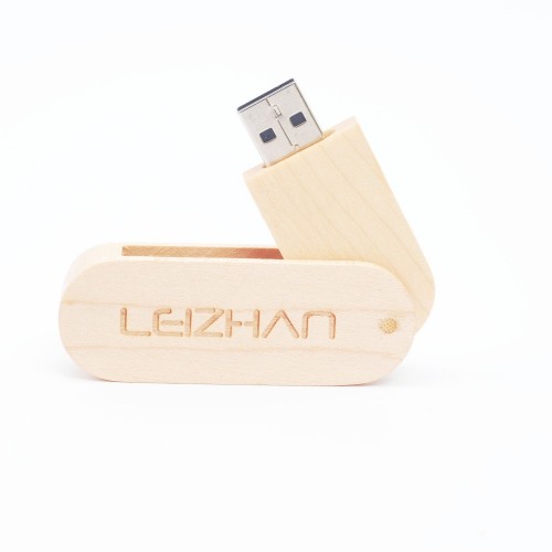 OEM - Rotate The Wood Usb Flash Drive Gift Pen Drive Maple