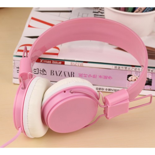 OEM - Brand Big Headphones 3.5mm With Mic For Iphone Pink