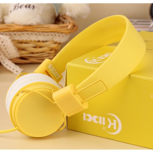 OEM - Brand Big Headphones 3.5mm With Mic For Iphone Yellow