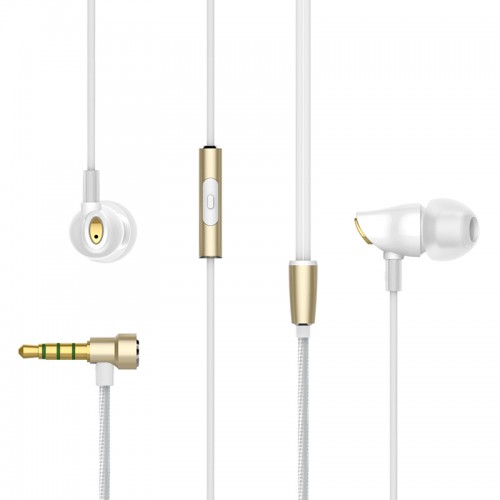 OEM - 100% Original Rock Earphone Nano Zircon Stereo 3.5mm White