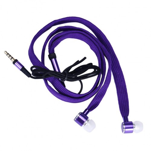OEM - Universal 3.5mm Shoelace Stereo Handfree Headphone Purple
