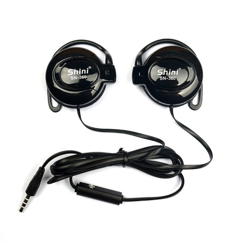 OEM - 3.5mm Stereo Shini360 Earphone Ear Hook For Iphone Black