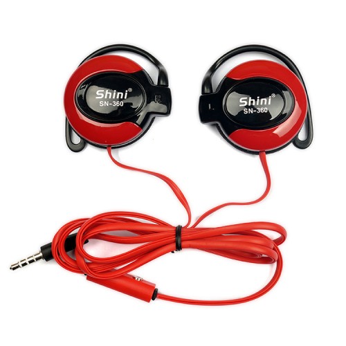 OEM - 3.5mm Stereo Shini360 Earphone Ear Hook For Iphone Red