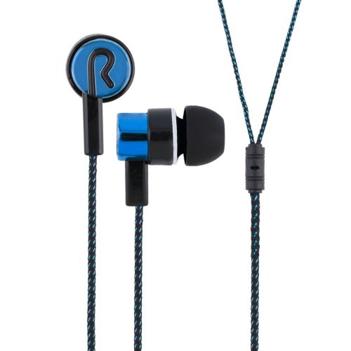 OEM - 3.5mm Stereo Woven Fiber Cloth Line Headset Blue