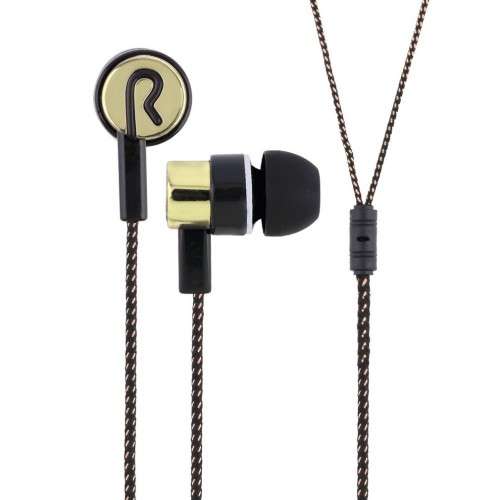 OEM - 3.5mm Stereo Woven Fiber Cloth Line Headset Golden