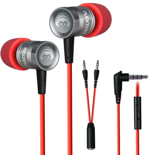 PLEXTONE - In-Ear Professional Gaming Headset 3.5mm Jack Noise Cancelling Stereo Red