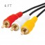 3.5mm Mini Av To 3 Rca Male Adapter Audio Video Camcorder Cable 6ft