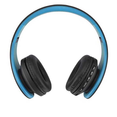 OEM - Foldable Wireless Bluetooth Stereo Headphone Headset Call Mic Microphone Fm Blue