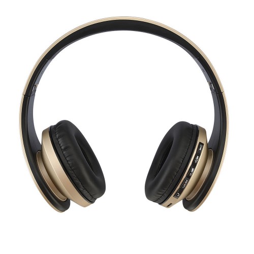 OEM - Foldable Wireless Bluetooth Stereo Headphone Headset Call Mic Microphone Fm Gold