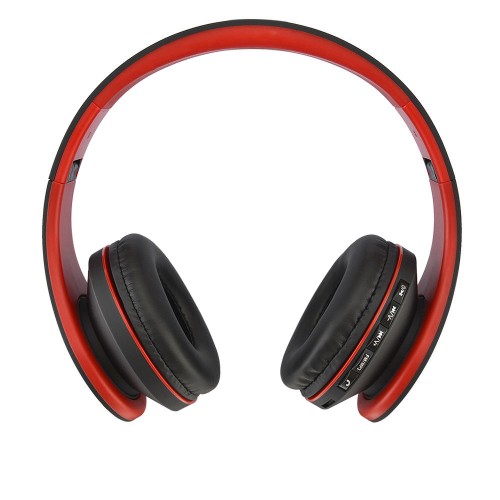 OEM - Foldable Wireless Bluetooth Stereo Headphone Headset Call Mic Microphone Fm Red