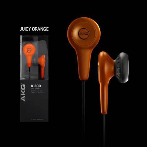 AKG - By Harman K309 Semi Open Stereo Lightweight In Ear Bud Headphones Orange