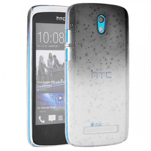 OEM - Accessories For Htc Desire 500 Rain Drop Hard Case Phone Cover Protector Skin Black