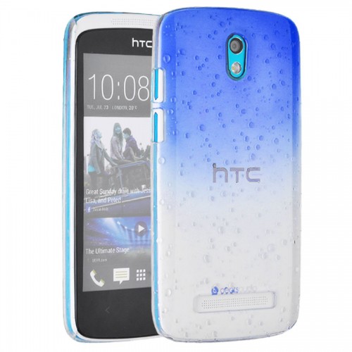 OEM - Accessories For Htc Desire 500 Rain Drop Hard Case Phone Cover Protector Skin Blue