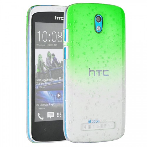 OEM - Accessories For Htc Desire 500 Rain Drop Hard Case Phone Cover Protector Skin Green