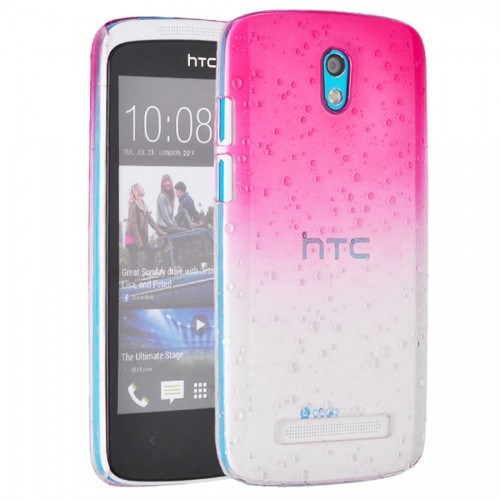 OEM - Accessories For Htc Desire 500 Rain Drop Hard Case Phone Cover Protector Skin Pink