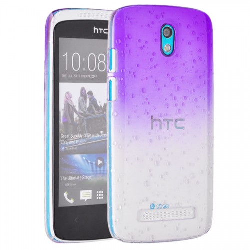 OEM - Accessories For Htc Desire 500 Rain Drop Hard Case Phone Cover Protector Skin Purple