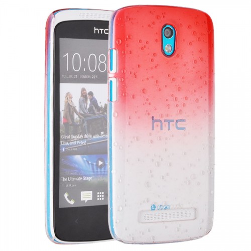 OEM - Accessories For Htc Desire 500 Rain Drop Hard Case Phone Cover Protector Skin Red