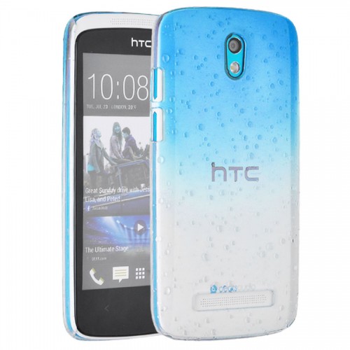 OEM - Accessories For Htc Desire 500 Rain Drop Hard Case Phone Cover Protector Skin Sky Blue