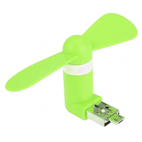 UNIVERSAL - Fashion Micro Usb Mini Air Cooling Fan Cooler Fr Android Mobile Phone Green