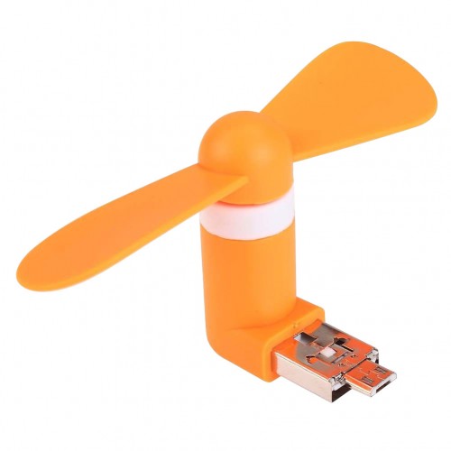 UNIVERSAL - Fashion Micro Usb Mini Air Cooling Fan Cooler Fr Android Mobile Phone Orange