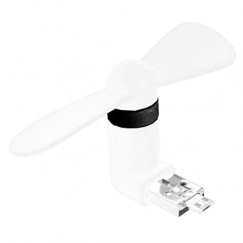 UNIVERSAL - Fashion Micro Usb Mini Air Cooling Fan Cooler Fr Android Mobile Phone White