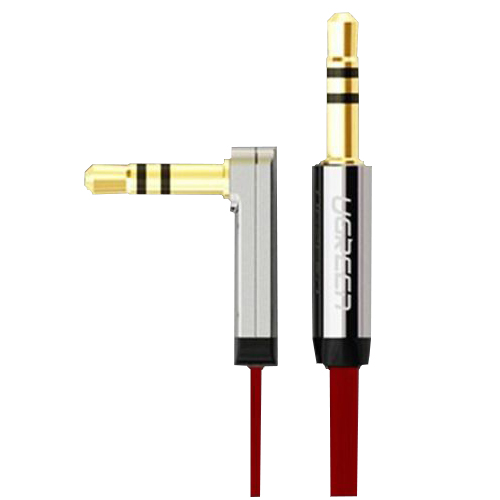 UGREEN - 3.5mm Audio Cable Right Angle Aux Flat Cable For Beats Headphone Red