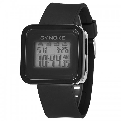 SYNOKE - Children'S Sports Electronic Watches Fashion Watches Luminous Waterproof Black