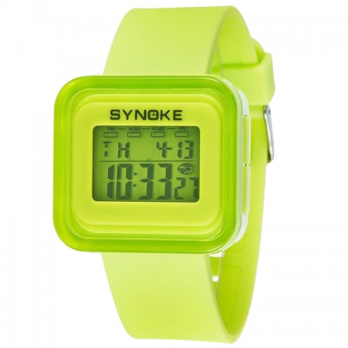 SYNOKE - Children'S Sports Electronic Watches Fashion Watches Luminous Waterproof Green