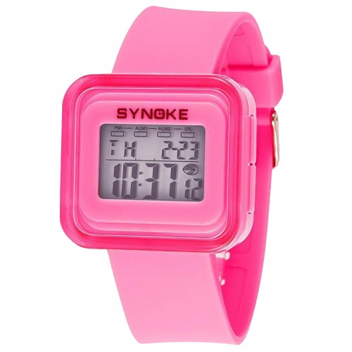 SYNOKE - Children'S Sports Electronic Watches Fashion Watches Luminous Waterproof Pink