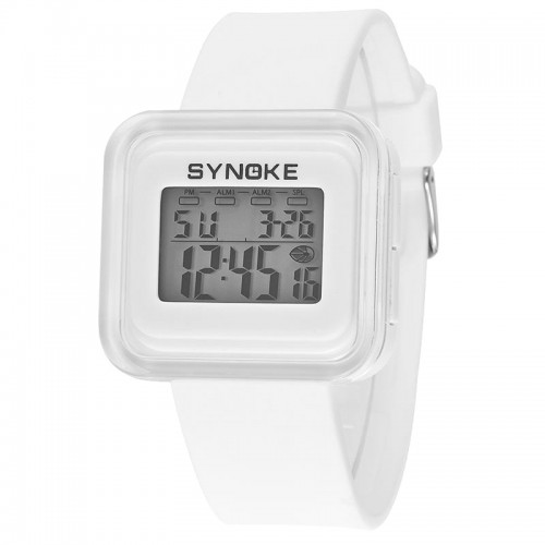 SYNOKE - Children'S Sports Electronic Watches Fashion Watches Luminous Waterproof White