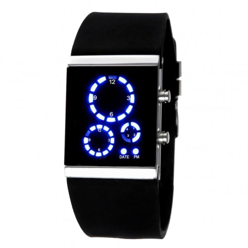 OEM - Fashion Time Date Waterproof Men Women Sports Digital Led Wrist Watch Black