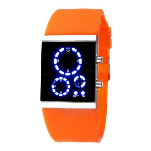 OEM - Fashion Time Date Waterproof Men Women Sports Digital Led Wrist Watch Orange