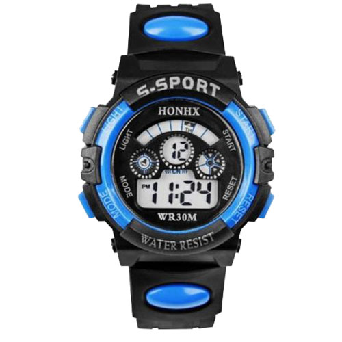 OEM - Waterproof Children Boys Digital Led Sports Watch Kids Alarm Date Watch Gift Blue