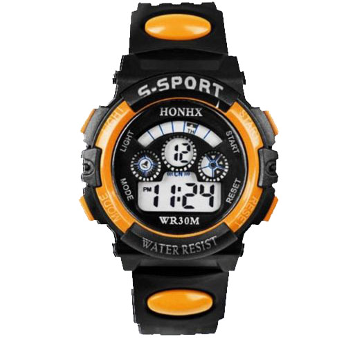 Waterproof Children Boys Digital LED Sports Watch Kids Alarm Date