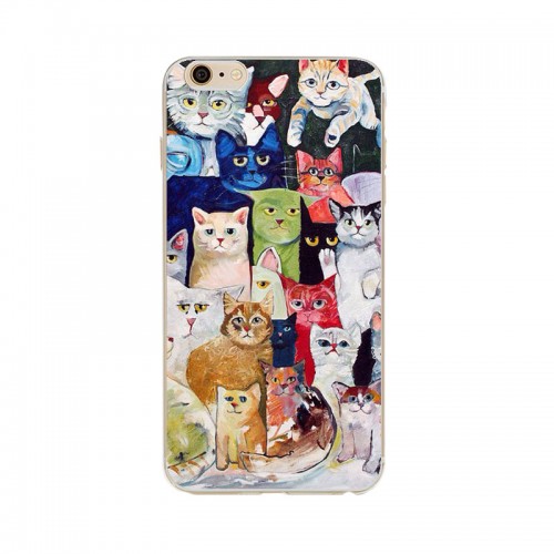 OEM - Animal Because Cat Design Tpu Transparent Phone Cover For Apple Iphone 6 6s 01