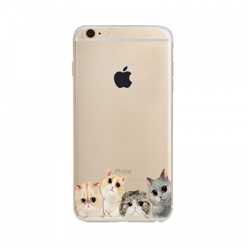 OEM - Animal Because Cat Design Tpu Transparent Phone Cover For Apple Iphone 6 6s 02