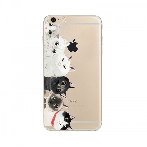 OEM - Animal Because Cat Design Tpu Transparent Phone Cover For Apple Iphone 6 6s 04